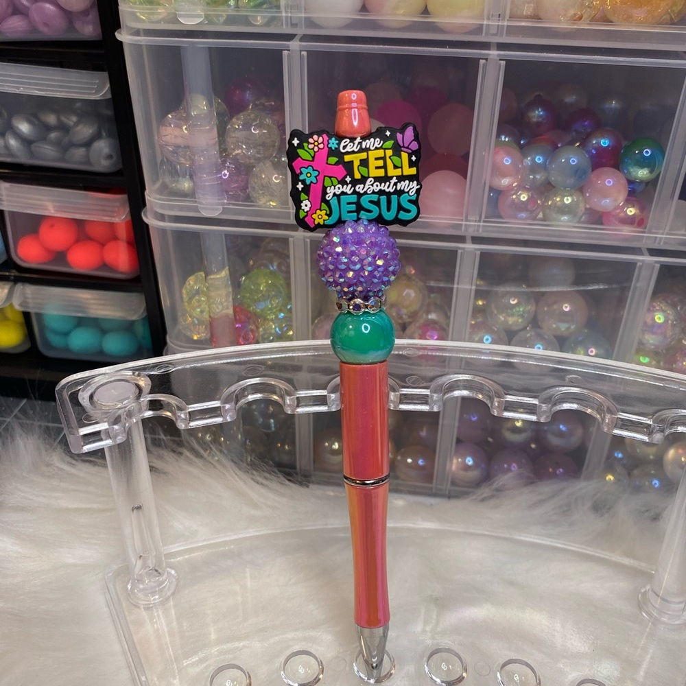 Colorful Beaded Pen with Inspirational Message